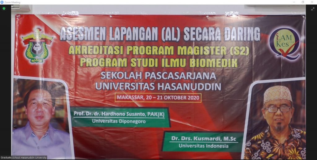 Asesmen Lapangan (AL) Secara Daring Akreditasi Program Magister Ilmu Biomedik oleh LAMP-PTKES