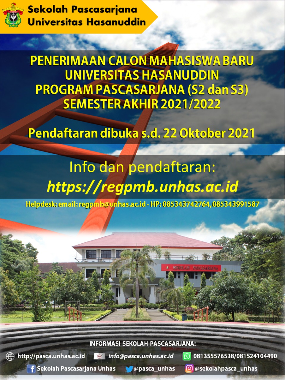 PENERIMAAN CALON MAHASISWA BARU UNIVERSITAS HASANUDDIN PROGRAM PASCASARJANA (S2 dan S3) SEMESTER AKHIR 2021/2022